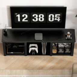 "Homcom 160Cm Tv Unit W/ Led Lights For 70"" Tv Modern Tv Stand Cabinet Black" - thumbnail 8