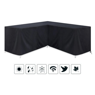 300 X 300 X 98 X 80Cm L-Shaped Furniture Cover Heavy Duty Waterproof Outdoor Garden Rattan Sofa Table - image 1