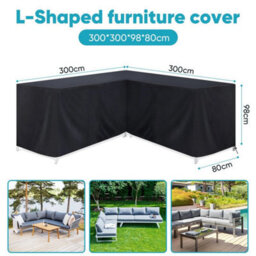 300 X 300 X 98 X 80Cm L-Shaped Furniture Cover Heavy Duty Waterproof Outdoor Garden Rattan Sofa Table - thumbnail 2