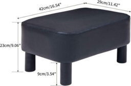 "Oira 16.54"" Small Footstool Pu Leather Ottoman Footrest Modern Home Living Room Bedroom Rectangular Stool" - thumbnail 3