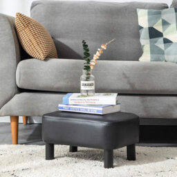 "Oira 16.54"" Small Footstool Pu Leather Ottoman Footrest Modern Home Living Room Bedroom Rectangular Stool" - thumbnail 2