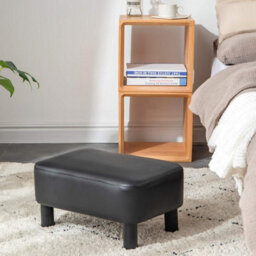 "Oira 16.54"" Small Footstool Pu Leather Ottoman Footrest Modern Home Living Room Bedroom Rectangular Stool" - thumbnail 4