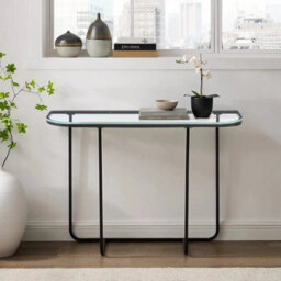 Urbn-Living Urbnliving 112Cm Width Curved Entry Console Foyer Side Sofa Accent Table Entryway Living Room - thumbnail 1