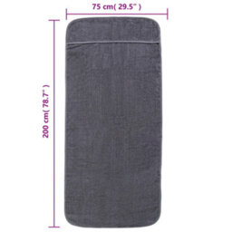 Berkfield Beach Towels 2 Pcs Anthracite 75X200 Cm Fabric 400 Gsm - thumbnail 8