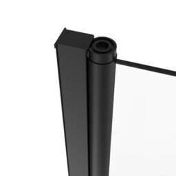 Sundaze 6mm Toughened Safety Glass L Shaped Shower Bath Screen Fixed Return Black - thumbnail 4