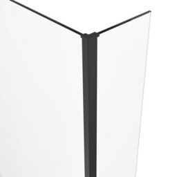 Sundaze 6mm Toughened Safety Glass L Shaped Shower Bath Screen Fixed Return Black - thumbnail 3