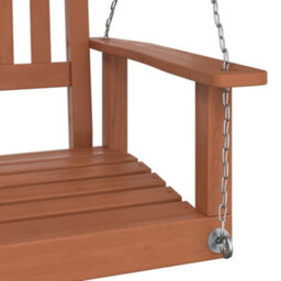 Walplus Garden Swing Chair With Metal Chains Brown Solid Wood Fir - thumbnail 7