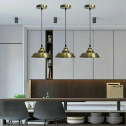 Ledsone Retro Industrial Ceiling Pendant Light Green Brass Metal 22 Cm Vintage Style For Kitchen Dining Living Room - thumbnail 8