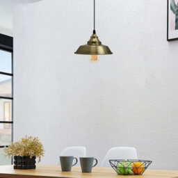 Ledsone Retro Industrial Ceiling Pendant Light Green Brass Metal 22 Cm Vintage Style For Kitchen Dining Living Room - thumbnail 3