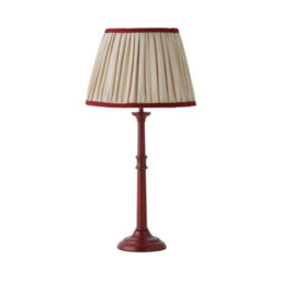 Valuelights Clara Burgundy Candlestick Table Lamp With Linen Pleated Shade - thumbnail 2