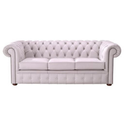 Chesterfield 3 Seater Shelly Blossom Leather Sofa Bespoke In Classic Style - thumbnail 1