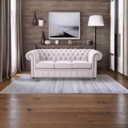Chesterfield 3 Seater Shelly Blossom Leather Sofa Bespoke In Classic Style - thumbnail 3