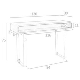 Angel Cerda Stylish Rectangular Walnut Console Table With Chrome Legs - thumbnail 7
