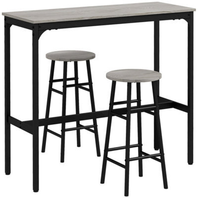 Wyld Haus Dirive 3-Piece Grey Industrial Bar Table And Stool Set - 105 X 40 X 90 Cm - image 1