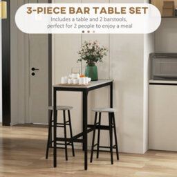Wyld Haus Dirive 3-Piece Grey Industrial Bar Table And Stool Set - 105 X 40 X 90 Cm - thumbnail 4
