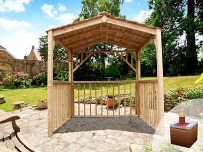 Edecks Atlas Garden Gazebo - Pressure Treated Outdoor Timber Diy Kit - 1990mm X 1990mm With Bolt Down Anchors - image 1