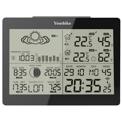 Youshiko Yc9360 Digital Weather Station Radio Controlled Clock ( Official Uk Version) - image 1