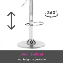 Set Of Two Neo Black Faux Leather Bar Stools With Polished Chrome Legs - thumbnail 4