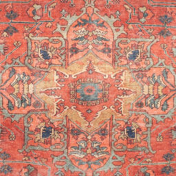 Loomed Gold Coral Distressed Persian Inspired Washable Long Runner Rug 60Cm X 240Cm - thumbnail 5