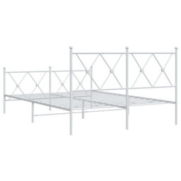 Berkfield Metal Bed Frame Without Mattress With Footboard White 137X190Cm - thumbnail 6
