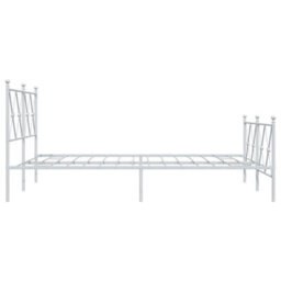 Berkfield Metal Bed Frame Without Mattress With Footboard White 137X190Cm - thumbnail 5