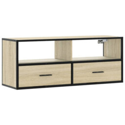Berkfield Industrial Tv Cabinet Sonoma Oak 100X31X39.5 Cm Engineered Wood And Metal - thumbnail 1