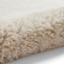 Beige Shaggy Plain Modern Easy To Clean Polyester Rug For Living Room And Bedroom-120Cm X 170Cm - thumbnail 7