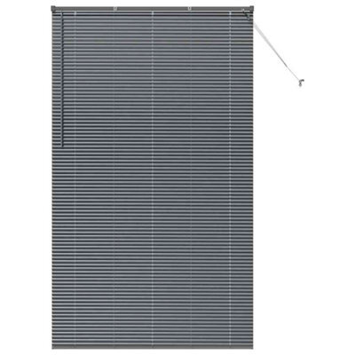 Berkfield Modern Window Blind With Curtains Manual Dark Grey Aluminium