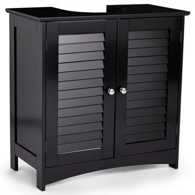 Black 2 Door Bathroom Under Sink Storage Cabinet - image 1
