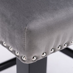 HomeTouch Set Of 2 Contemporary Velvet Upholstered Wing-Back Barstools Grey - thumbnail 7