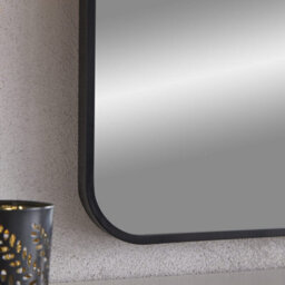 The Online Mirror Shop Overmantle Mirror Liberty Arched Shape With Black Metal Frame- H 89Cm X W 116Cm X D 3Cm For Hanging Above Fireplace - thumbnail 4