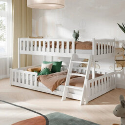 Arte Nicea White Matt Wooden Bunk Bed 90/120 X 200Cm - Foam Bonnell Mattresses - thumbnail 1