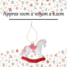 Christmas Tree Decoration Rocking Horse 10X10. 5X2. - thumbnail 2