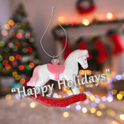Christmas Tree Decoration Rocking Horse 10X10. 5X2. - thumbnail 4