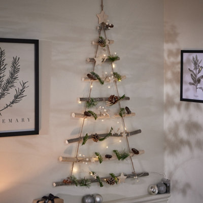 Dibor Traditional Nordic Pine Xmas Decor Christmas Tree Ladder Hanging Decoration - image 1