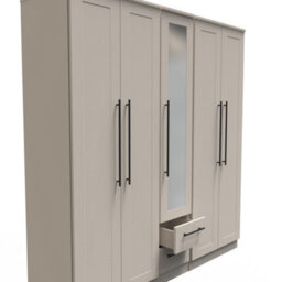 Howard Tall 5 Door 2 Drawer 1 Mirror Wardrobe In Kashmir Matt (Ready Assembled) - thumbnail 4