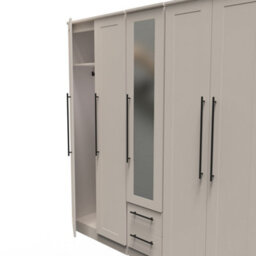 Howard Tall 5 Door 2 Drawer 1 Mirror Wardrobe In Kashmir Matt (Ready Assembled) - thumbnail 3
