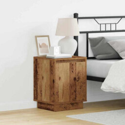 Berkfield Bedside Cabinets With Led Lights 2 Pcs Old Wood 39X34,5X50 Cm - thumbnail 1
