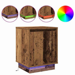 Berkfield Bedside Cabinets With Led Lights 2 Pcs Old Wood 39X34,5X50 Cm - thumbnail 4