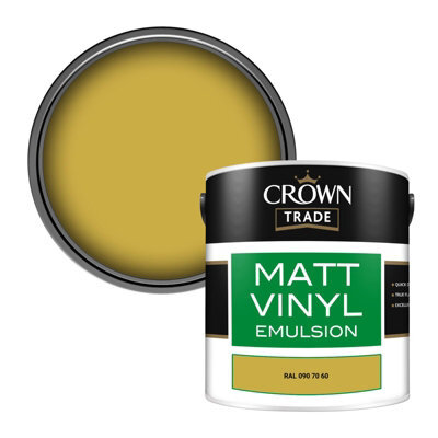 Crown Trade Vinyl Matt Walls & Ceilings Emulsion Paint Ral 090 70 60 (090 70 60) 2.5L - image 1
