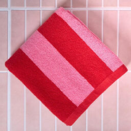 Ohs Stripe 100% Cotton Bath Towel Hotel Quality Soft Absorbent, Pink - 1Pc - thumbnail 3