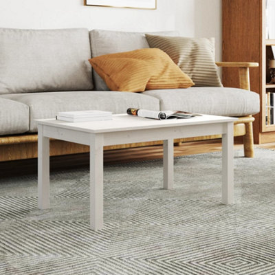 Walplus Coffee Table White 80X50X40 Cm Solid Wood Pine - image 1