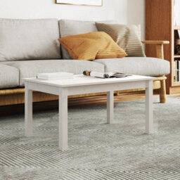 Walplus Coffee Table White 80X50X40 Cm Solid Wood Pine
