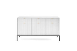 Arte Nova Large Sideboard Cabinet In White Matt - Modern And Elegant Storage Unit With Drawers And Shelves (W1540mm X H830mm X D390mm) - thumbnail 3