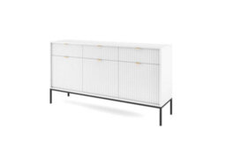 Arte Nova Large Sideboard Cabinet In White Matt - Modern And Elegant Storage Unit With Drawers And Shelves (W1540mm X H830mm X D390mm) - thumbnail 1