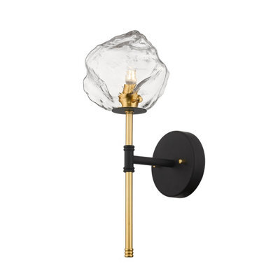 Luminosa Lighting Luminosa Rock Wall Lamp, Black, Gold, 1X G9