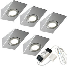 Brushed Nickel Under Cabinet Kitchen Light Kit With Natural White Led - 5 Lights And Driver Included - thumbnail 1