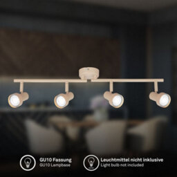 Briloner Beige 4 Way Ceiling Light Spotlight Lamp Adjustable Hallway Kitchen Living Room 60,5Cm - thumbnail 3