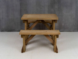Arbor Garden Solutions Abies Wooden Picnic Bench And Table Set, Outdoor Dining Set (4Ft, Rustic Brown) - thumbnail 5