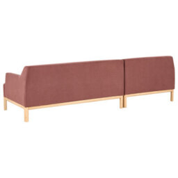 Beliani Corner Sofa 3 Seater Sosjo Fabric Burgundy Right Hand - thumbnail 6